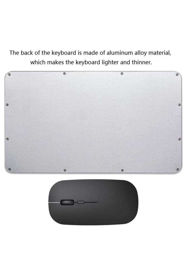 Rechargeable Bluetooth Keyboard and Mouse Combo Ultra-Slim Portable Compact Wireless Mouse Keyboard Set for Android Windows Tablet Cell Phone iPhone iPad Pro Air Mini, iPad OS/iOS 13 and above (Black) - Image 3