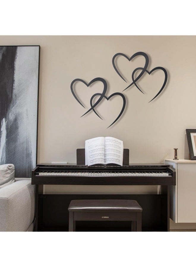 Intertwined Heart Wrought Iron Wall Art – Black Modern Minimalist Line Decor | Home Wall Accent for Living Room & Office - Image 4