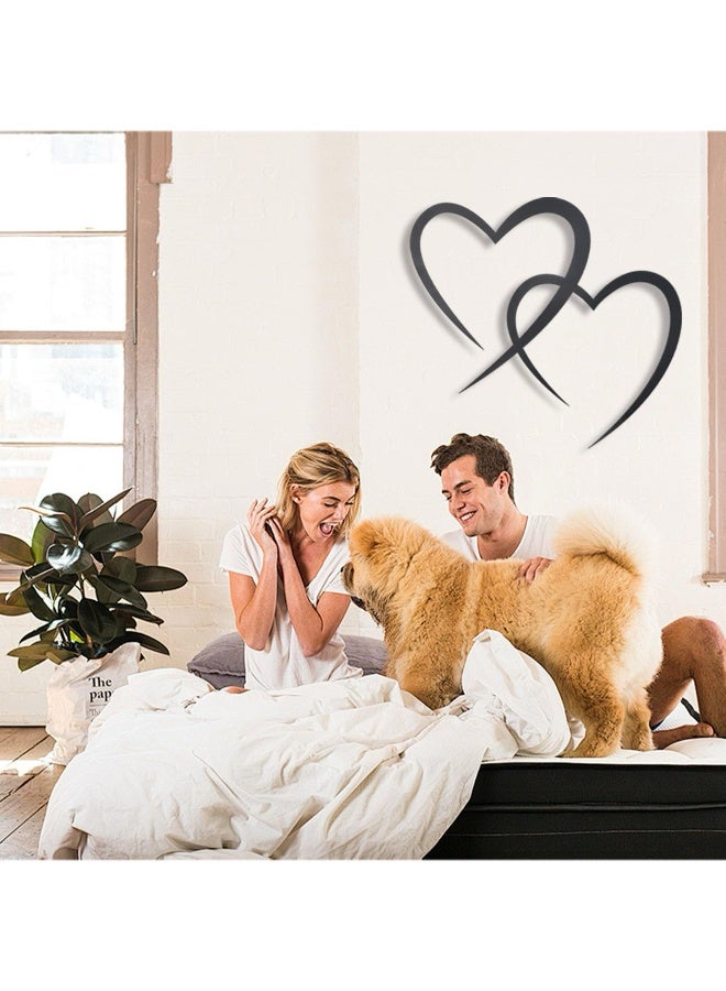 Intertwined Heart Wrought Iron Wall Art – Black Modern Minimalist Line Decor | Home Wall Accent for Living Room & Office - Image 5