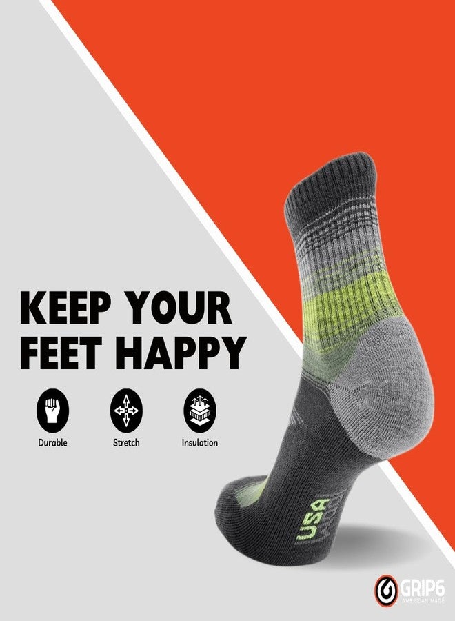 GRIP6 Wool Micro-Crew Socks: Lightweight Wool Socks for Hiking, All Day Comfort - Wicking Crew Socks for Men and Women - Image 2