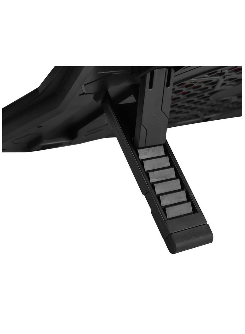 مارفو مروحة تبريد كمبيوتر محمول Scorpion مقاس 17 بوصة RGB مع موزع USB بمنفذين - تصميم مروحة واحدة 180 مم وزاوية حامل قابلة للتعديل - Image 5