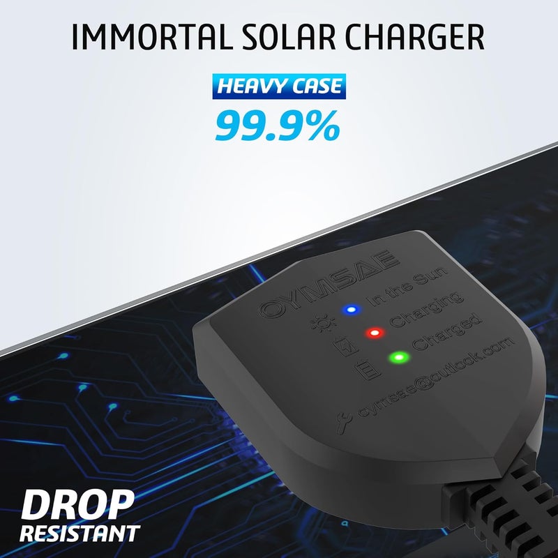 OYMSAE Store 20W 12V Solar Panel Car Battery Charger Portable Waterproof Power Trickle Battery Charger & Maintainer for Car Boat Automotive RV with Cigarette Lighter Plug & Alligator Clip - Image 3