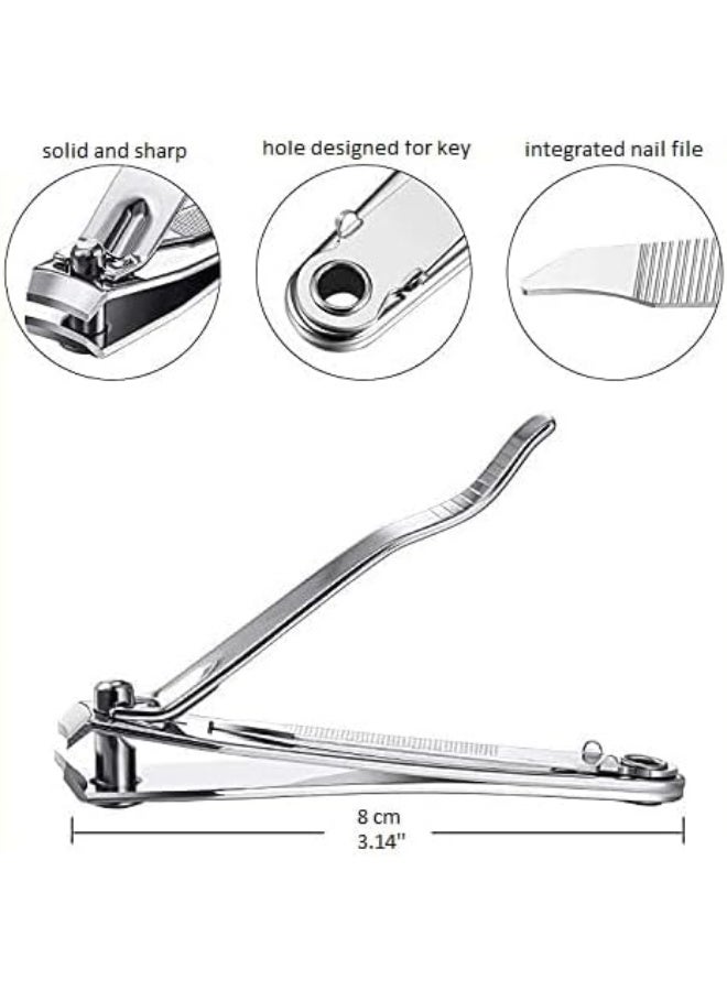 5Pcs Stainless steel nail clippers for trimming nails, Heavy-duty, suitable for women, men, and children, silver color, for nail care. - Image 3