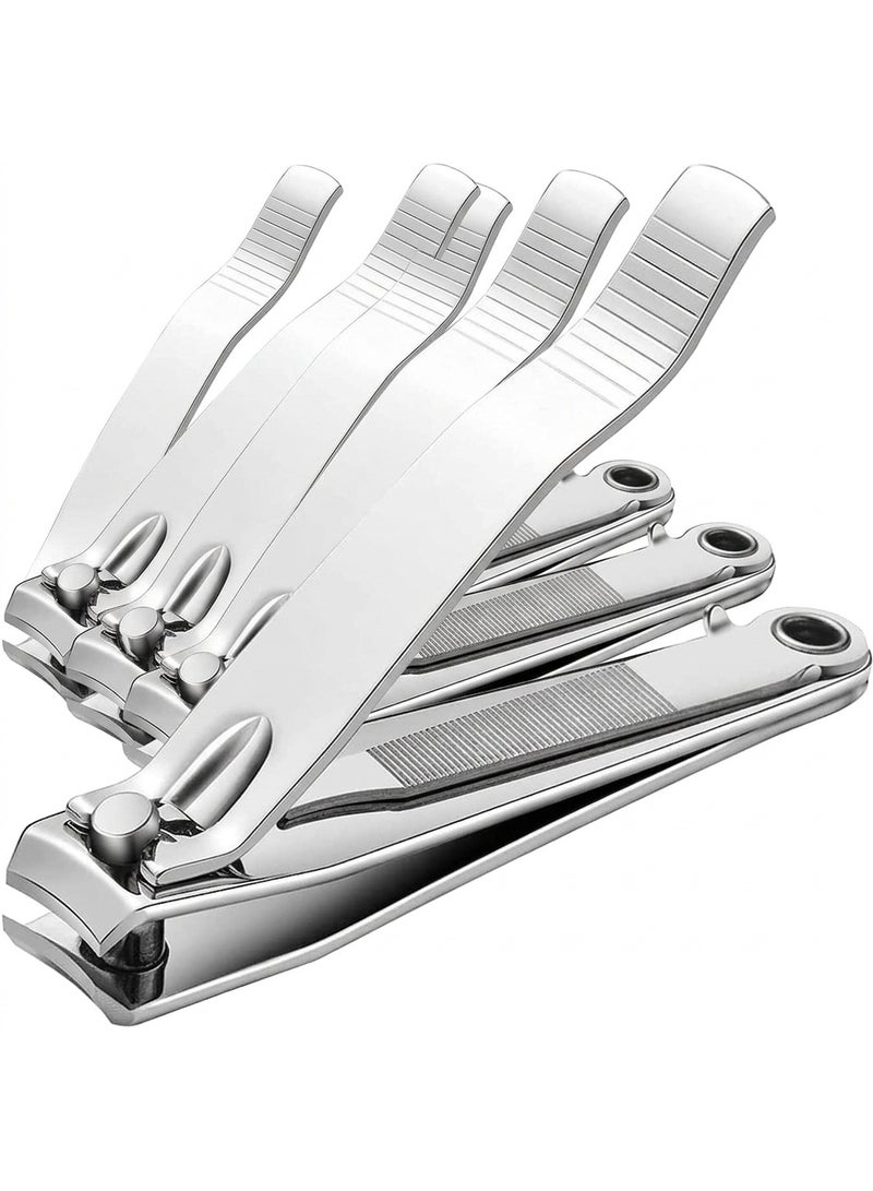 5Pcs Stainless steel nail clippers for trimming nails, Heavy-duty, suitable for women, men, and children, silver color, for nail care. - Image 1