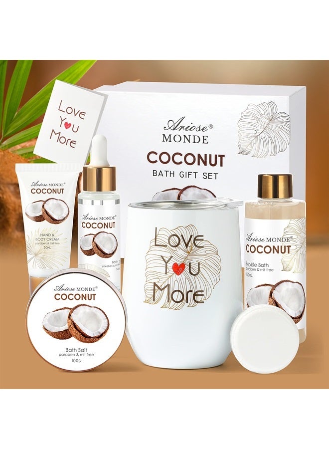 ArioseMonde Birthday Gift Box for Women, Spa Tumbler Gifts Get For Her, Spa Gift Basket Care Package of Coffee Mug, Bubble Bath, Hand Cream, Bath Oil, Bath Salt,Shower Steamer, Unique Thank You Gifts - Image 1