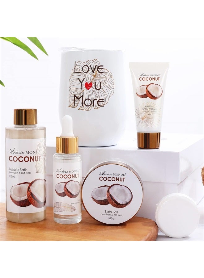 ArioseMonde Birthday Gift Box for Women, Spa Tumbler Gifts Get For Her, Spa Gift Basket Care Package of Coffee Mug, Bubble Bath, Hand Cream, Bath Oil, Bath Salt,Shower Steamer, Unique Thank You Gifts - Image 4