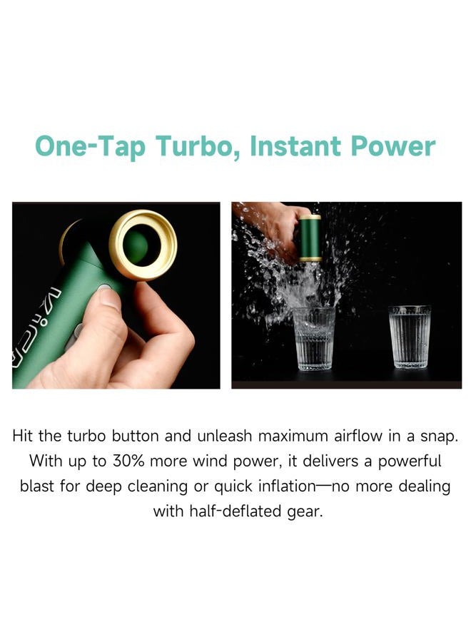 KiCA JetFan 2S Combo Compressed AirCan Substitute Air Duster Electric Blower for ComputerKeyboard Cleaning,Hair Drying,Camping,Outdoors,Car,Barbershop,Handmade DIY,Rechargable,Fast Charging,Green - Image 3