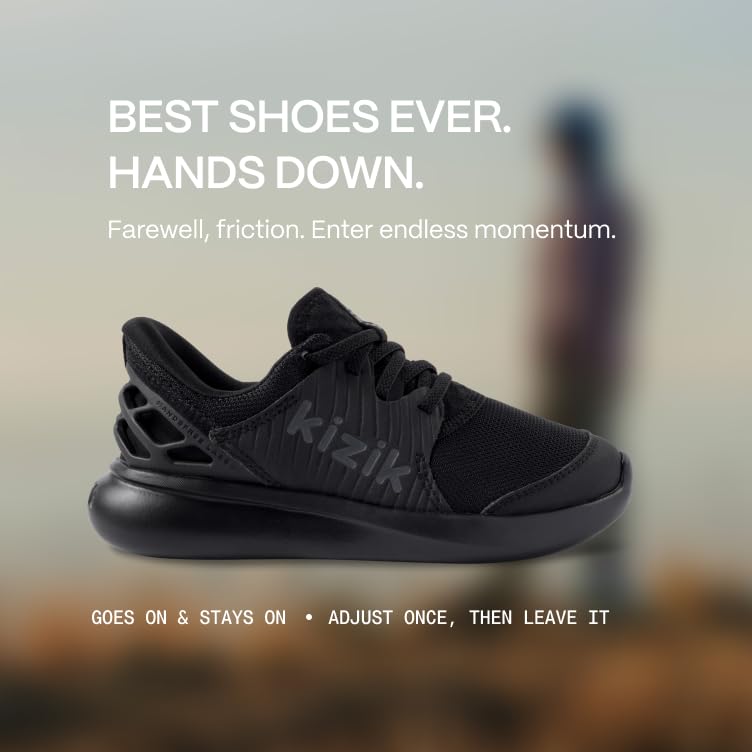 Kizik Anaheim Black Black Outsole Little Kids 10 SlipOn Sneakers Casual Shoes for Kids Comfortable and Stylish Shoes for Play Walking Or Running Easy On and Off Hands Free - Image 3