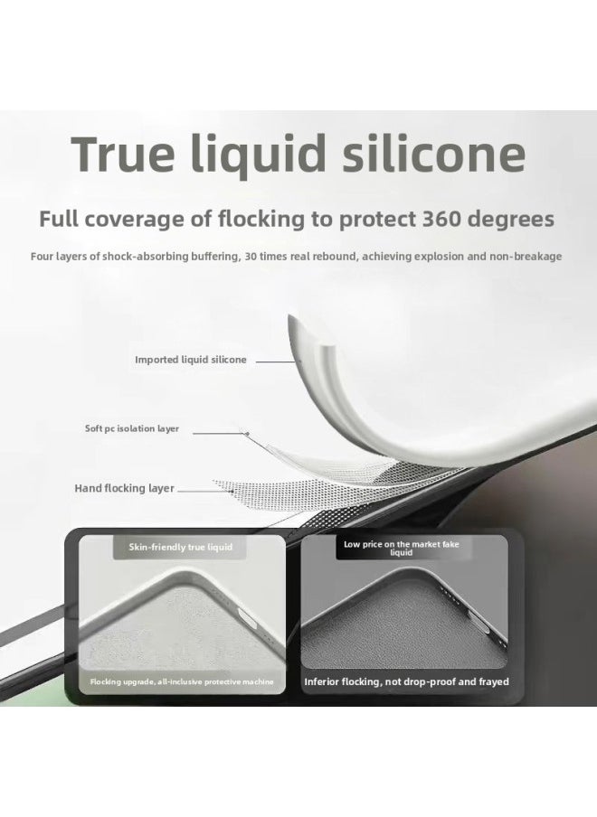 Generic - For Apple Mobile Phone Case For Iphone16 Liquid Silicone Protective Case 15 14 Men And Women 12 Advanced Sense Mobile Phone Case-Color:Sky Blue [with Logo + Packaging Box]-Applicable Models:For Iphone14 Plus - Image 1
