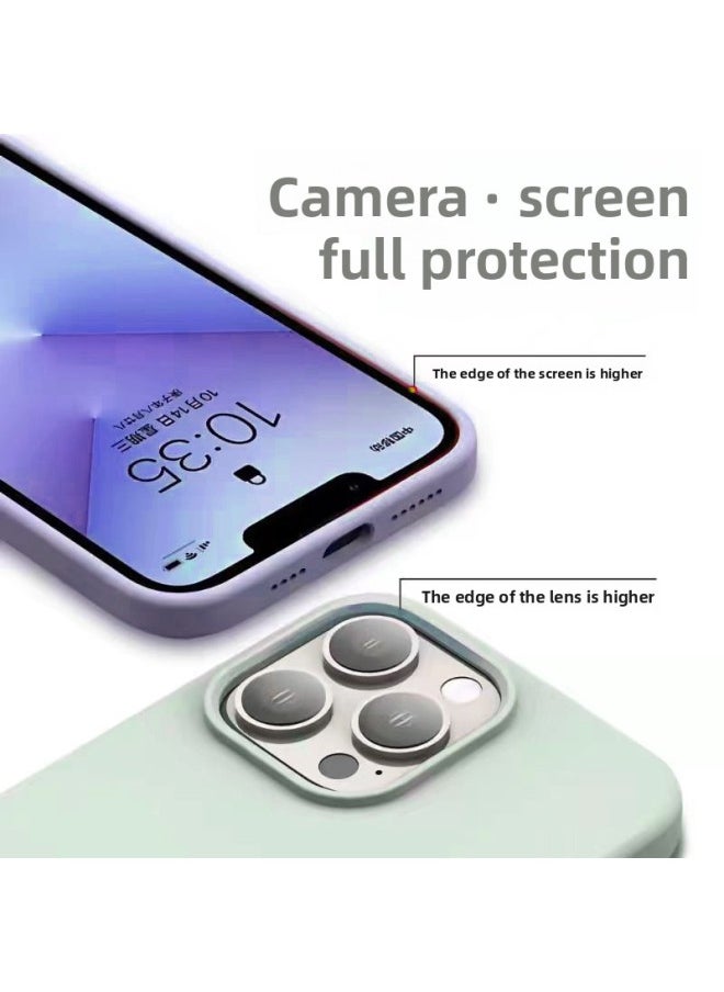 Generic - For Apple Mobile Phone Case For Iphone16 Liquid Silicone Protective Case 15 14 Men And Women 12 Advanced Sense Mobile Phone Case-Color:Sky Blue [with Logo + Packaging Box]-Applicable Models:For Iphone14 Plus - Image 1