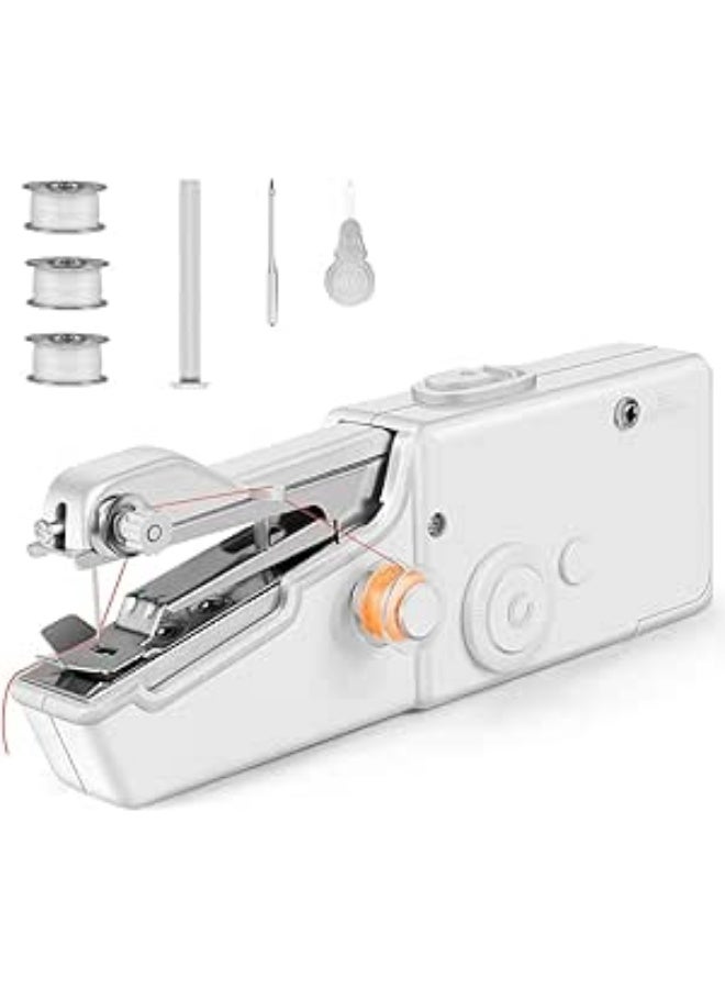 ماكينة خياطة كهربائية لاسلكية صغيرة محمولة باليد، مع مستلزمات واكسسوارات الخياطة، لعمليات الاصلاح البسيط للستائر ومشغولات كرافت اليدوية، مناسبة للمبتدئين والبالغين واثناء سفر العائلة - Image 1