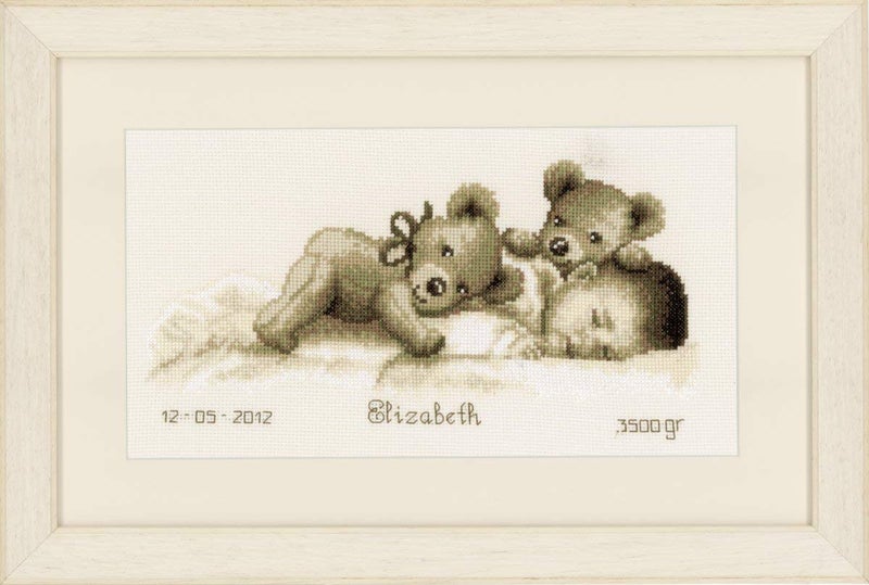 Vervaco Counted Cross Stitch Kit Baby Sleeps 12" x 6.4" - Image 2