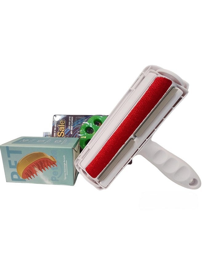RC Hair Remover Roller Brush for Pet (+2Gifts)(Massage Steam Brush & Laundry Lint Catcher) Washable, Sticky, Reusable, Dog & Cat Hair Remover for Carpet, Furniture and Clothing. Multi-Surface Fur Removal - Image 2