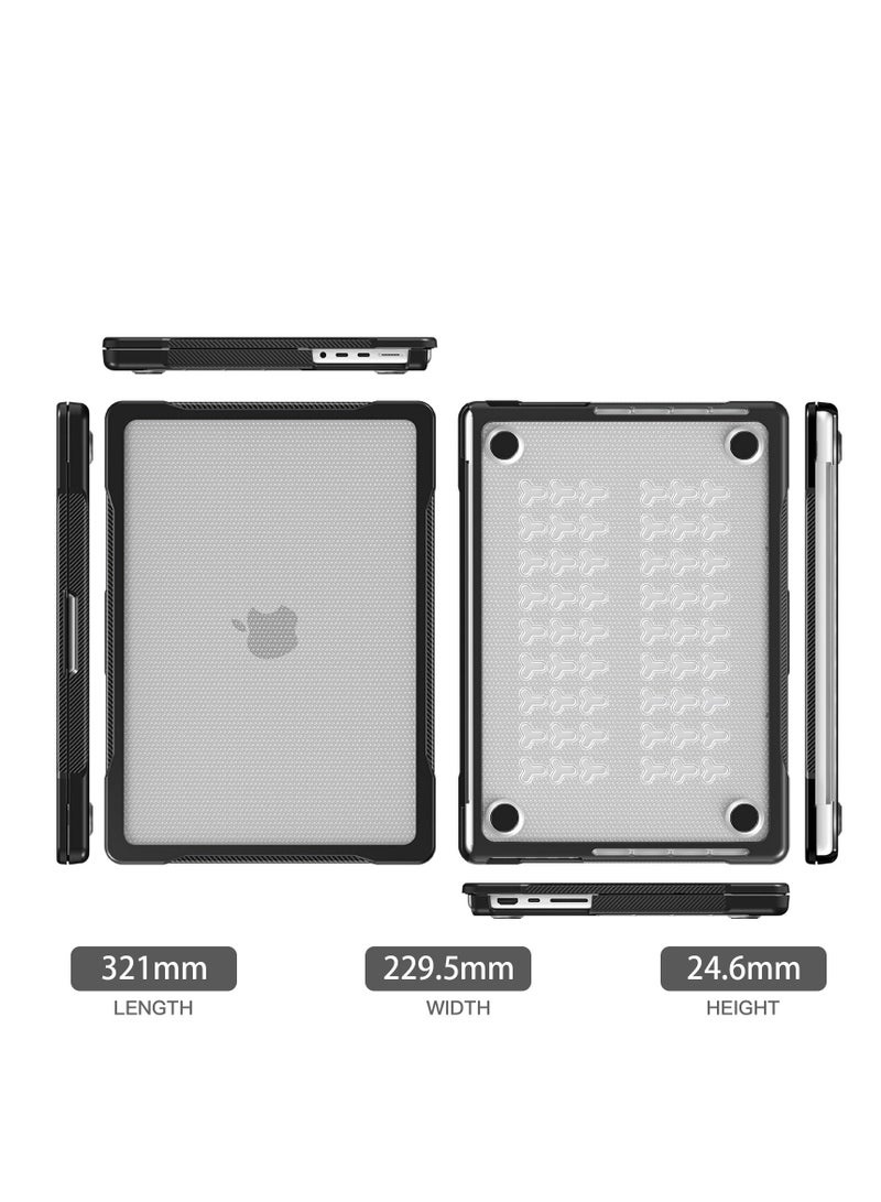 GULFLINK Hard Shell Case Cover with Kickstand Shockproof Function for MacBook Pro A2442/A2779(M1/M2) 14.2 inch Transparency - Image 2