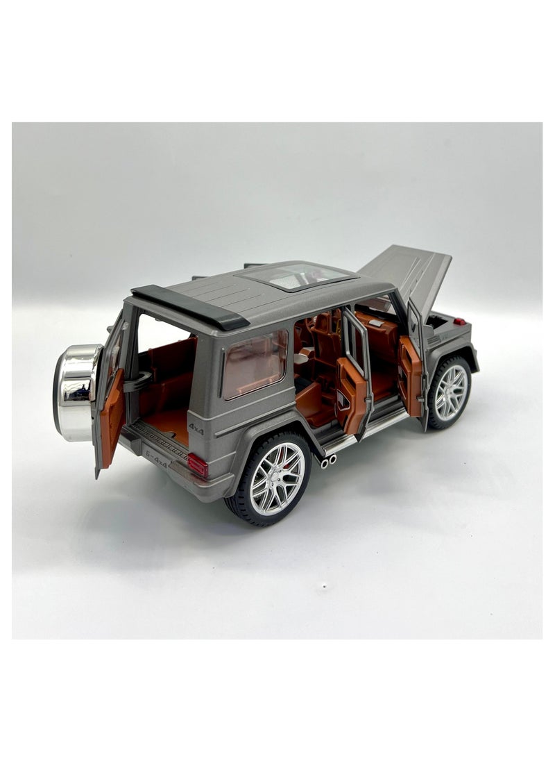TOY GARDEN 1/24 Scale Luxury SUV Model Car – Zinc Alloy Pull-Back Toy with Sound & Light | Exquisite Gift for Kids & Collectors (Silver)  - Image 5