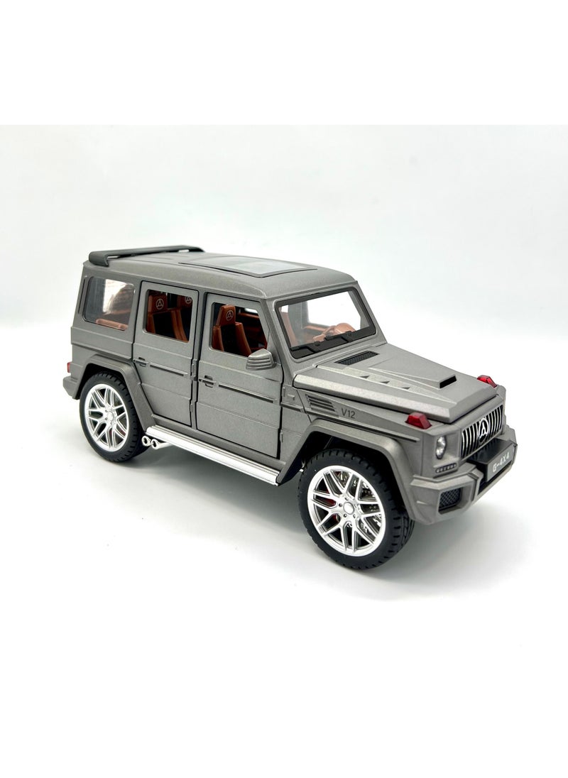 TOY GARDEN 1/24 Scale Luxury SUV Model Car – Zinc Alloy Pull-Back Toy with Sound & Light | Exquisite Gift for Kids & Collectors (Silver)  - Image 2