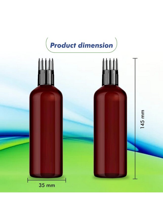 Myoc MYOC Empty Amber Color Hair Root Comb Applicator Bottle with Comb Cap for applying Hair Oil, Shampoo & Hair Dye, Scalp application, Refillable, Leak Proof, Reusable Multipurpose Use - 100 ml Pack of 8 - Image 3