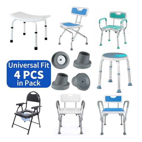 ANCKNE 4 Pack Replacement Feet for Shower Chair Bath Seat | 1-1/8"Slope Rubber Tips Non Slip Shower Bench | Tub Transfer Benches Suction Cup Feet - Image 2