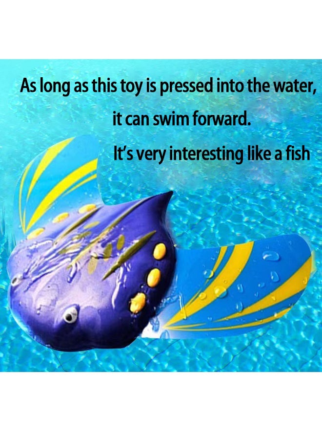 Children's Water Play Toy - Press Forward Hydrodynamic Manta Ray - Suitable for Beach, Swimming Pool, Bathroom, 2 Pieces for Children Over 3 Years Old  - Image 2