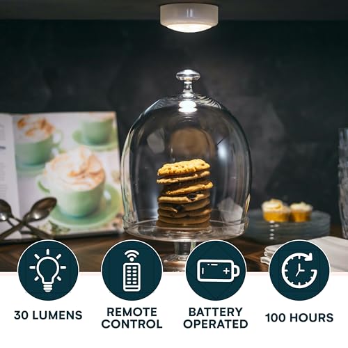 Brilliant Evolution Tap Light Push Lights 6pk with 18 AA Batteries Included + Remote - LED Stick On Lights Under Cabinets Puck Lighting - Under Counter Lighting Wireless Closet Kitchen Night Light - Image 4