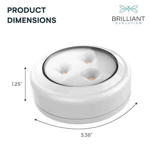 Brilliant Evolution Tap Light Push Lights 6pk with 18 AA Batteries Included + Remote - LED Stick On Lights Under Cabinets Puck Lighting - Under Counter Lighting Wireless Closet Kitchen Night Light - Image 3