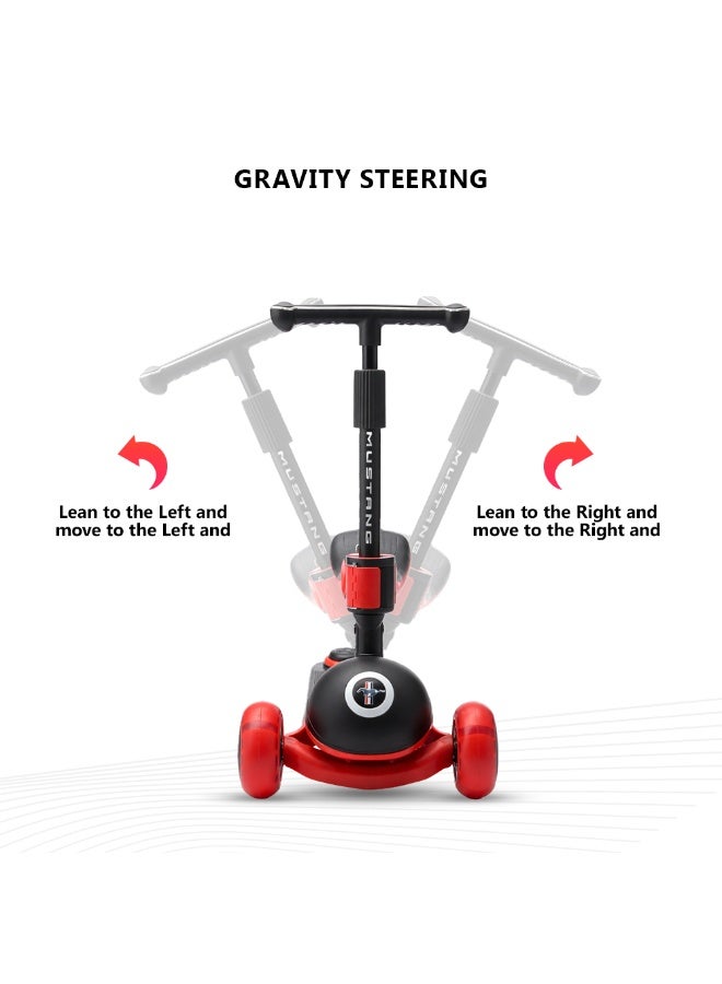 Ford Mustang Glider Scooter for Kids with Seat, Adjustable Height, Sporty Design, Black, 3–7 Y - Image 3