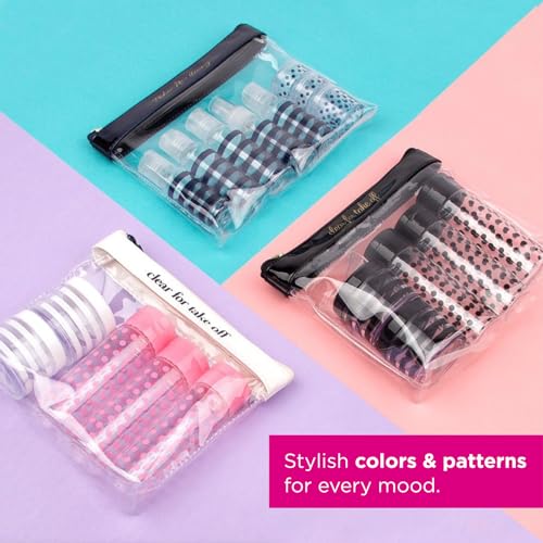 Miamica Women's Toiletry Kit, Black & Pink, 12-Piece - Image 5