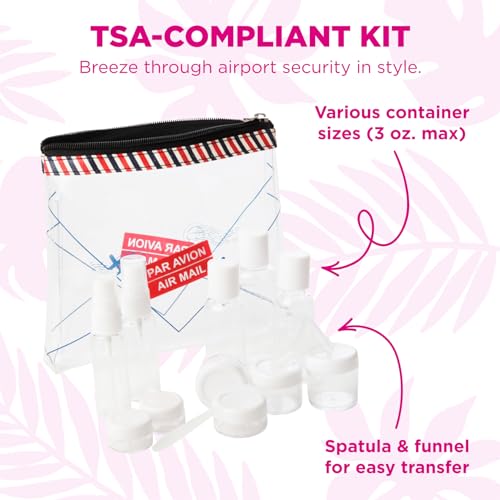 Miamica Women's Toiletry Kit, Black & Pink, 12-Piece - Image 3