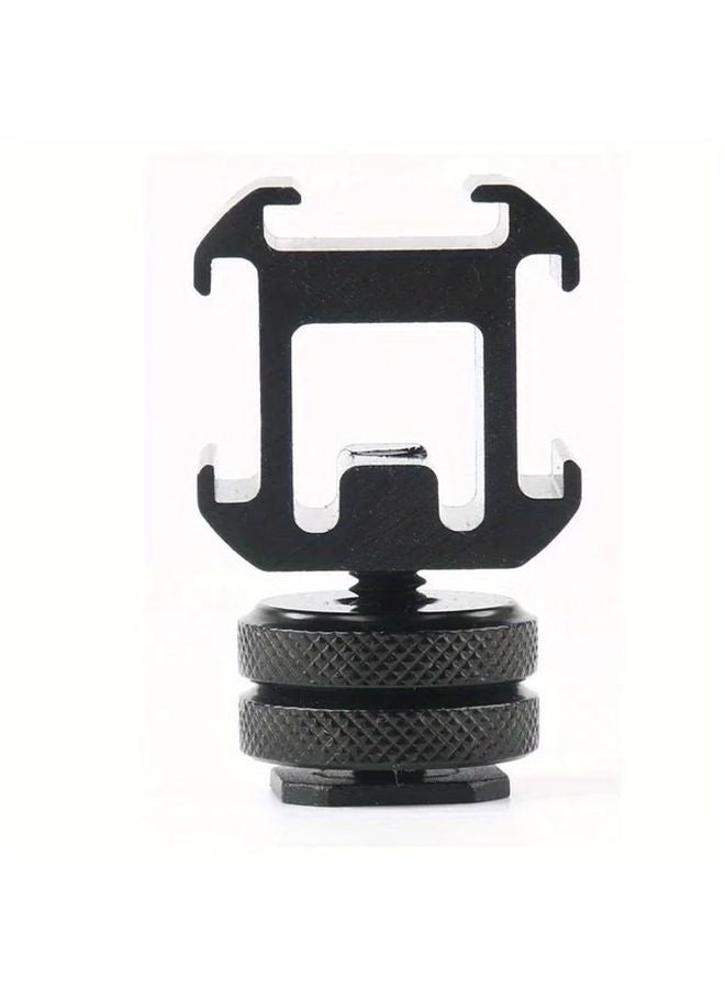 Universal Triple Camera Extension Bracket 1pc Black Cold Shoe Mount For DSLR Microphone Monitor - Image 4