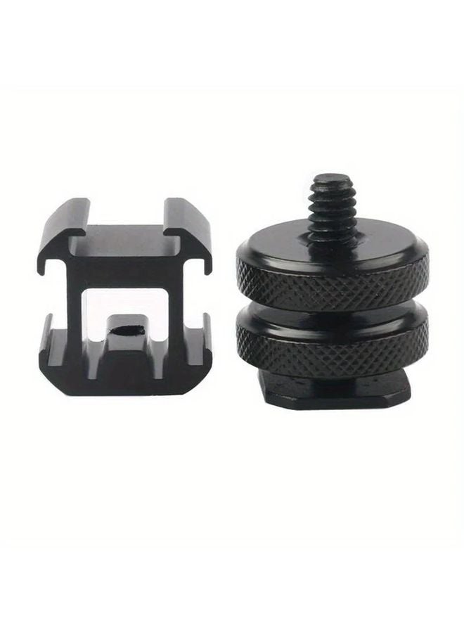Universal Triple Camera Extension Bracket 1pc Black Cold Shoe Mount For DSLR Microphone Monitor - Image 3