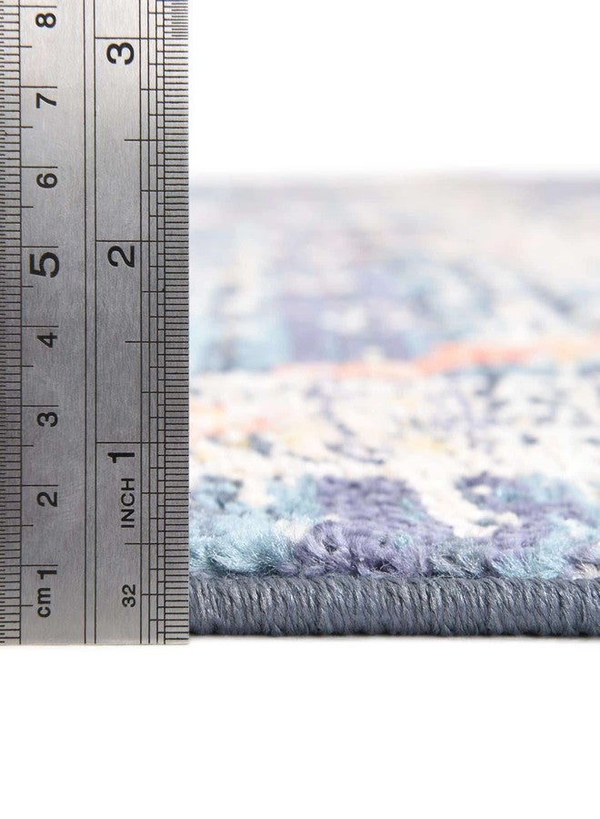 Unique Loom Lola Collection Area Rug - Vivacious (2' 7" x 10' 2" Runner, Navy Blue/Light Blue) - Image 4