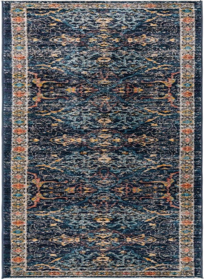 Unique Loom Lola Collection Area Rug - Vivacious (2' 7" x 10' 2" Runner, Navy Blue/Light Blue) - Image 2