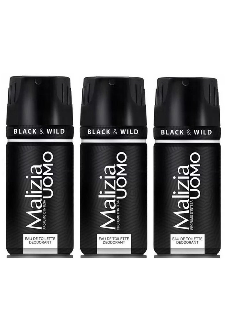 Malizia Uomo Black & Wild Deodorant Body Spray 150ml (Pack of 3) - pzsku/ZB2EA9CCC5B7CFC8480E1Z/45/_/1668676812/60aa849e-ed6f-464a-9f90-72c3f7997d87