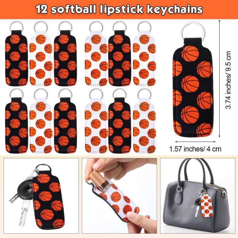 Singhoow 48 Pcs Basketball Party Favors Gifts for Teen Girls Basketball Makeup Bag for Girls Lipstick Holder Keychain Scrunchie Charm Bracelet Women Team Party Decor Supplies - Image 2