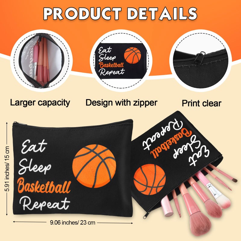 Singhoow 48 Pcs Basketball Party Favors Gifts for Teen Girls Basketball Makeup Bag for Girls Lipstick Holder Keychain Scrunchie Charm Bracelet Women Team Party Decor Supplies - Image 3
