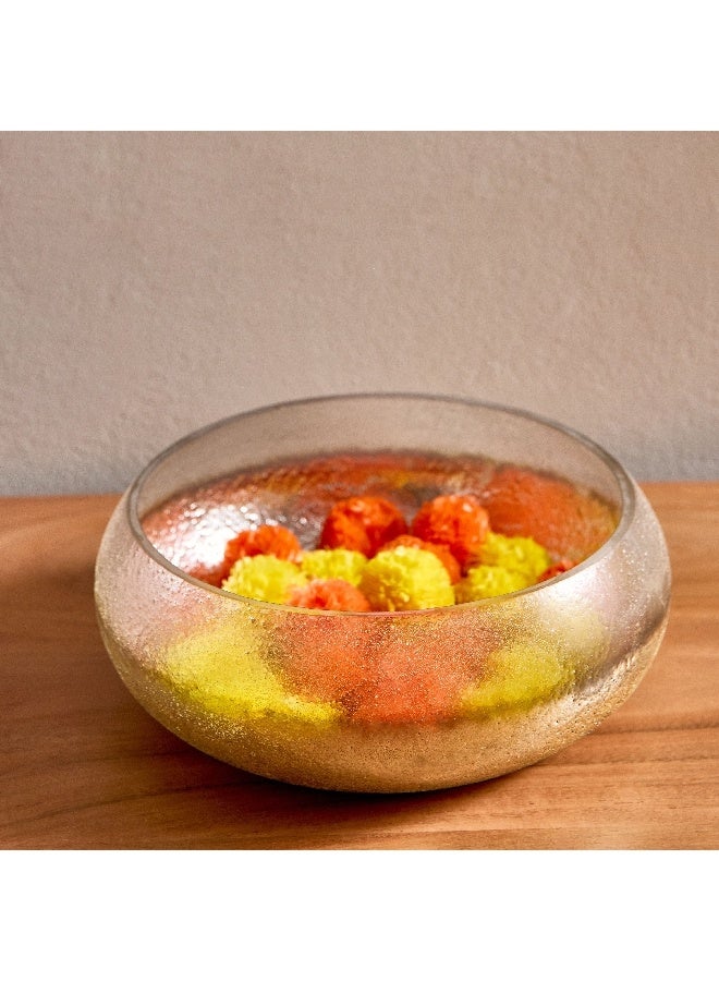 Home Box Erton Crink Glass Round Decorative Bowl 21 x 9 x 21 cm  - Image 3