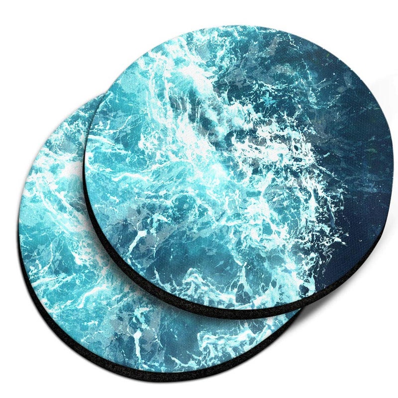 Caribou Coasters Blue Ocean Wave Desigr - Image 1