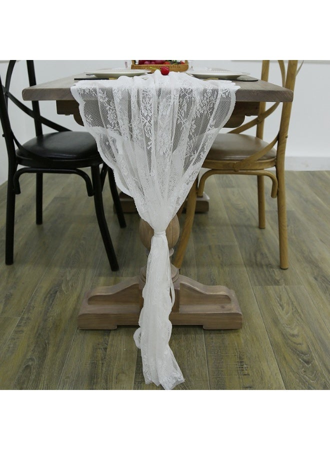 general Coffee table, TV cabinet, white lace fabric, European dresser, table, pennant, shoe cabinet, wedding table, table, and tennel (large size: 70*300cm) - Image 2