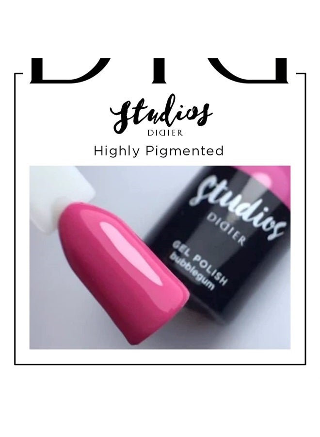 DIDIER LAB Studios Gel Polish Bubblegum- Professional Manicure Pedicure Products - Rich Pigment for Complete Nail Coverage - Flawless Shine - Suitable for Beginners - UV Lamp - Gift for Women - Image 2