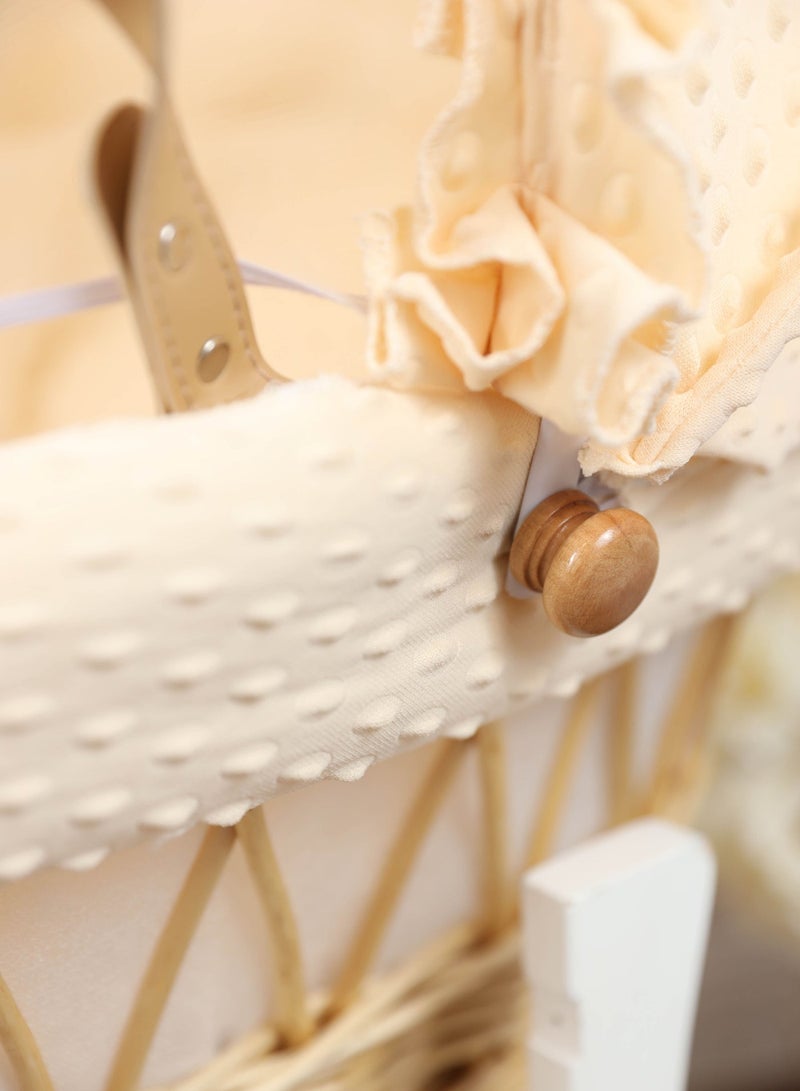 لحظة مرح Moses Basket Beige Color With Wooden Rocking Stand - Image 5
