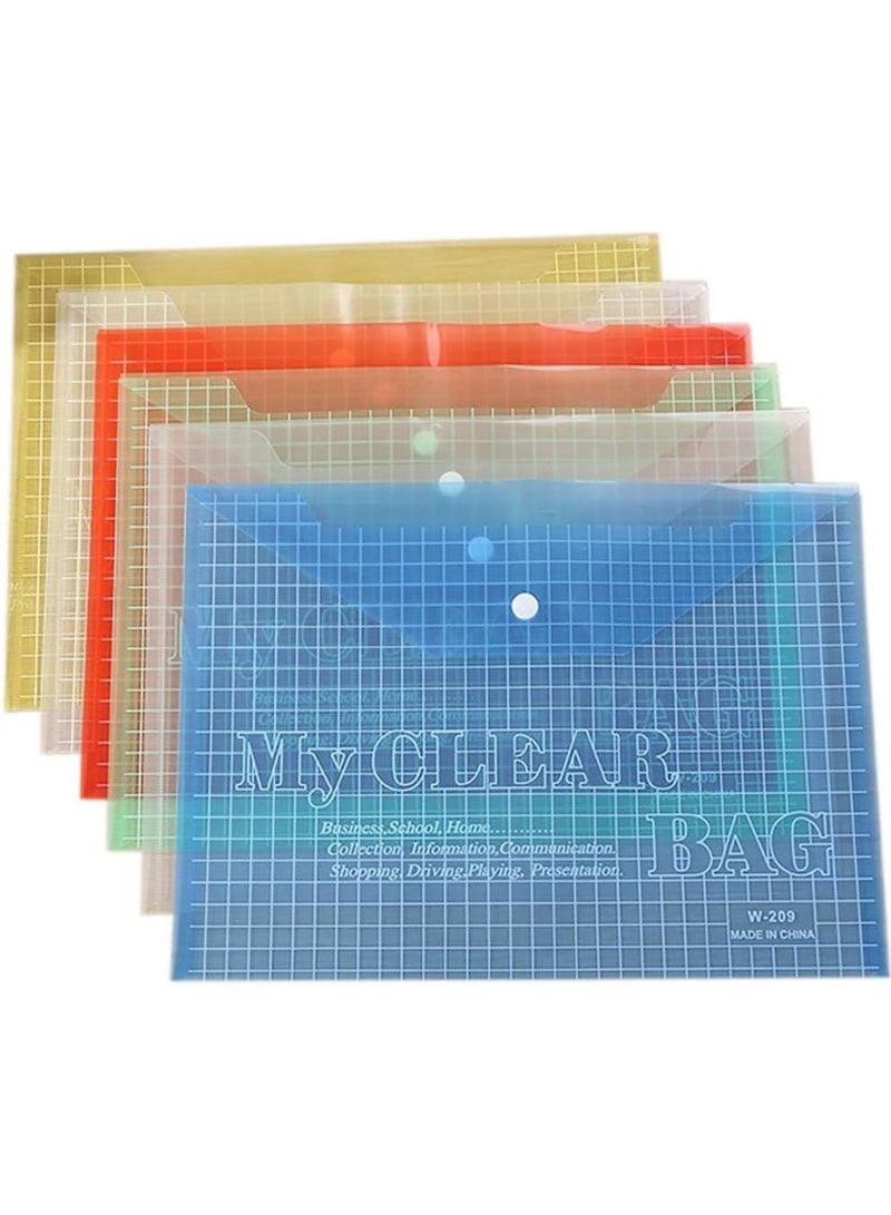 12 Pcs Plastic Folders for File,Transparent My Clear Bag,Office Supplies File Folders for School and Office Assorted Colors.. - Image 1