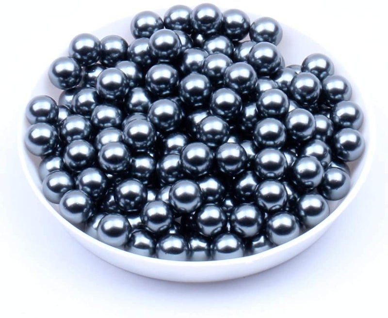 Jasol Beads 5mm for Pearl Setting Machine no Hole Beads Pack of 50 Gram+ 15gram revit (Silver-Black) - Image 5