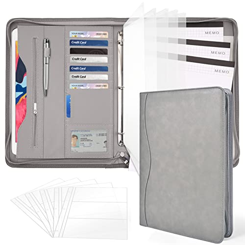 Sbrinnaliao 3-Ring Padfolio Portfolio Binder Organizer,PU Leather Folder Binder Business Planner Notebook Zippered Portfolio for Women/Men with Document Sleeve,Letter/A4 Size Clipboard - Image 1