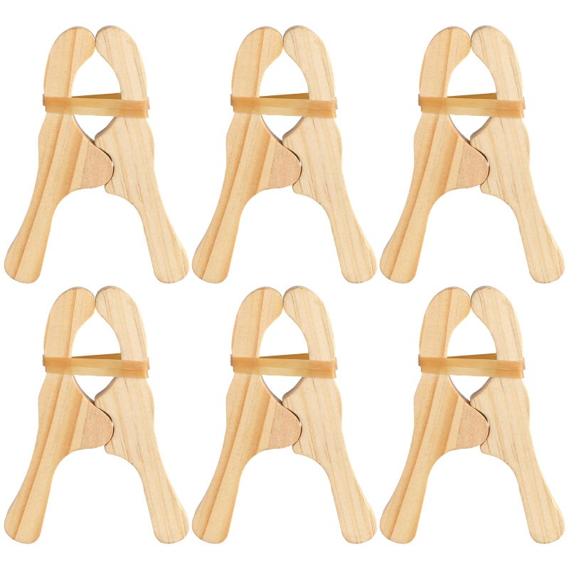 Simgoing 6 Pcs Wooden Fort Clips for Silk Montessori and Waldorf Fort Building Kit Silk Clips Giant Wooden Handmade Building for Blankets ConstructionWhite - Image 3