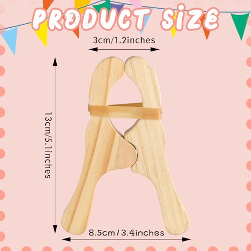 Simgoing 6 Pcs Wooden Fort Clips for Silk Montessori and Waldorf Fort Building Kit Silk Clips Giant Wooden Handmade Building for Blankets ConstructionWhite - Image 5