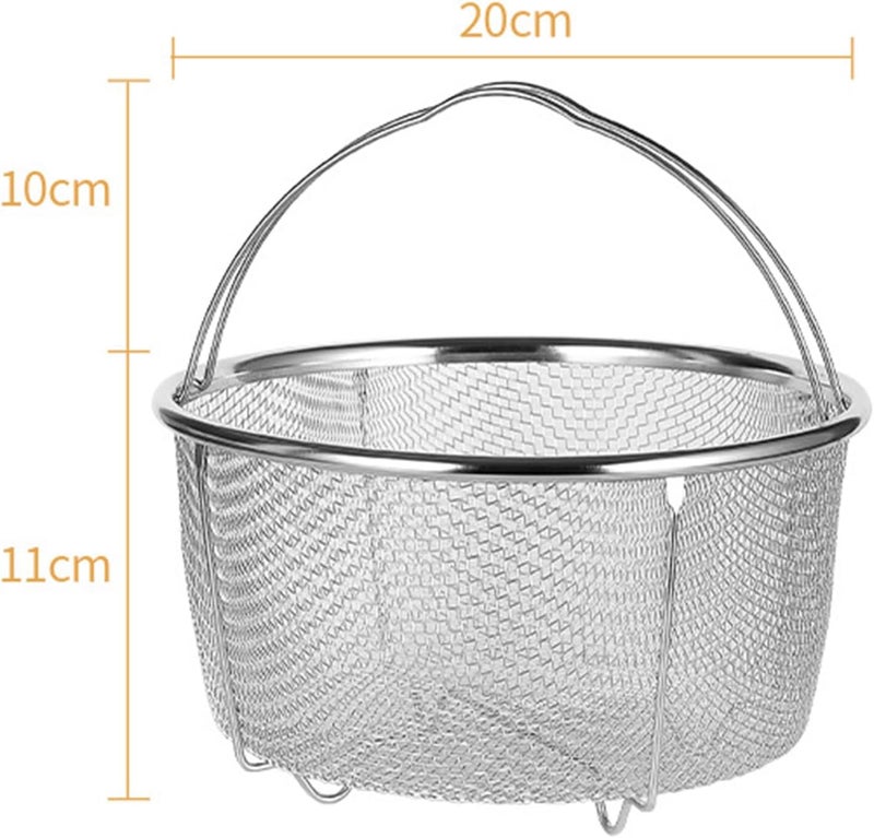 Wear resistant Fafeicy Stainless Steel Steaming Basket, Food Grade Mesh Steamer with Oil Filter and Drainage, for Rice Cooking Pressure Cooking Deep Frying Kitchen (20CM) Economical varied design options - Image 2