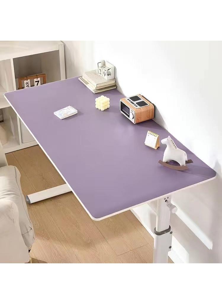 Leather double-sided writing pad, solid color student desk pad, double-sided leather oversized nail table pad, mouse pad, 120 * 60cm, purple