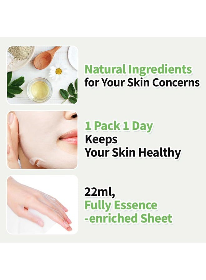 Eunyul [PACK OF 10] Natural Sheet Mask Pack 10 types Korean Skincare Facial Mask Pack/Aloe, Collagen, Pearl, Hyaluron, Avocado, Pomegranate, Vitamin, Blueberry, Green Tea, Cucumber - Image 3