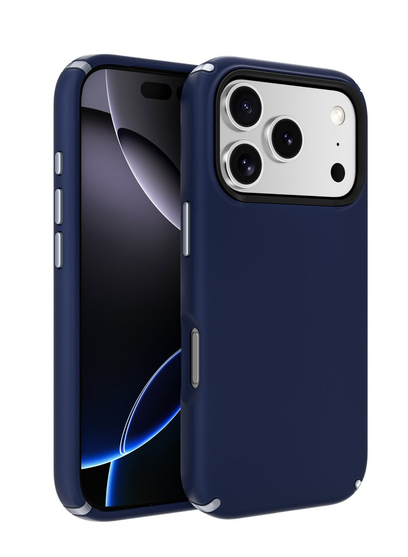 MUNTAQI Compatible with iPhone 17 Pro Case, Silky and Soft Touch Series Premium Soft Liquid Silicone Rubber Full-Body Protective Bumper Case for iPhone 17 Pro (Dark Blue) - Image 1