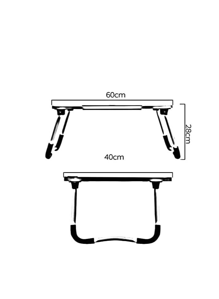 طاولة لابتوب قابلة للطي للاستخدام على السرير – لون بني متنقل - Image 3